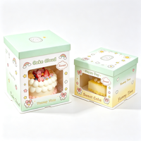 Boîte d'emballage pour gâteau en carton portable avec fenêtre transparente recyclable, finition mate, sur mesure