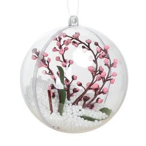 Christmas tree decoration Spheres Hanging Custom Logo clear christmas ornament ball plastic
