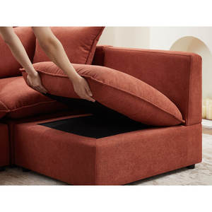 Chaise sectionnelle modulaire de meubles d'ensemble de sofa de salon de toux de velours de courbe pour la maison - Product Image 4