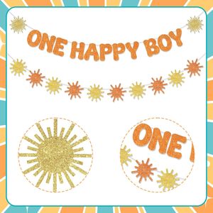 Decoraciones para el Primer Cumpleaños de un Niño <span class=keywords><strong>Feliz</strong></span>, Letreros de <span class=keywords><strong>Feliz</strong></span> Cumpleaños de 1 Año Estilo Boho, Decoraciones Retro Hippie para la Fiesta del Primer Cumpleaños - Product Image 3