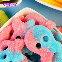 Grosir kustom permen Swedia asam Vegan Halal Gummy Strawberry Blueberry rasa permen Swedia