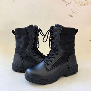Botas Tácticas Negras DSF945 para Hombre, Botas de Estilo Exterior con Cordones y Caña Alta, ODM - Product Image 1