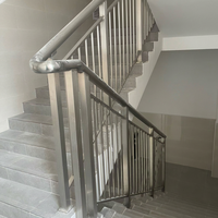 Rampe d'escalier en acier inoxydable soudé, pour intérieur et extérieur, balcon, main courante d'escalier, SS304 SS316, tube carré noir sur mesure