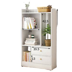 3 Tier White Tall Bookshelf <strong>Bookcase</strong> 2 Drawer Book Shelf Unit Storage Shelves <strong>UK</strong> - Product Image 1