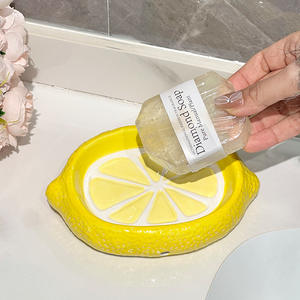 Boîte à <span class=keywords><strong>savon</strong></span> au <span class=keywords><strong>citron</strong></span> en céramique de Drainage automatique créatif haut de gamme de style luxe <span class=keywords><strong>porte</strong></span>-<span class=keywords><strong>savon</strong></span> à trou domestique pour salle de bain - Product Image 4