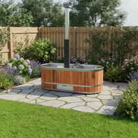 Vapasauna Direkthersteller Moderne Rotzedernholz-Beheizte Outdoor-Spa-Wanne