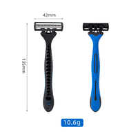 Rasoir portable pour homme, même modèle que celui vendu dans les supermarchés physiques, rasoir à triple lame en acier inoxydable, adapté à la maison ou à l'hôtel