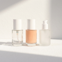 Bouteilles clair sérum verre compte-gouttes bouteille usine personnalisé Essence huile 30ml flacon compte-gouttes cosmétique Boston verre rond sur mesure