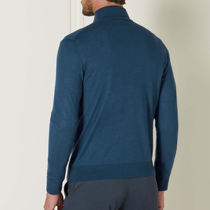 Vente en gros de <span class=keywords><strong>pull</strong></span> pour hommes avec logo personnalisé 70% laine 30% <span class=keywords><strong>cachemire</strong></span> demi-fermeture éclair anti-boulochage tricot hiver Service OEM disponible - Product Image 2