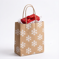 Sac en papier kraft personnalisé pour Noël, sac cadeau marron personnalisé, vente en gros, emballage cadeau de Noël, sac de shopping en vrac