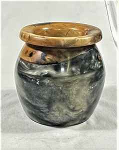 Résine artisanale polyvalente et décorative, pots en résine et en bois pour plantes, adaptés aux herbes, aux plantes succulentes, aux cactus ou aux petites plantes à fleurs - Product Image 6