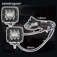 12 pièces 3535 Spot DreamLight Chip Flash pour l'ambiance atmosphérique par temps brumeux, poussiéreux et pluvieux, lumière d'avertissement, LED de travail Raptor pour F150 F250 F350