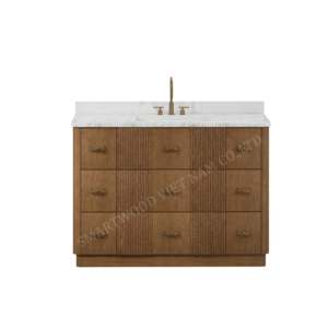 Mueble de baño de madera maciza de 36 pulgadas, tocador de baño con tapas - Product Image 2
