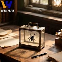 Cage à insectes en acrylique portable avec poignée-Boîte de transport ventilée pour insectes vivants, habitat éducatif pour animaux de compagnie en classe