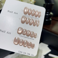 Vente en gros de magnifiques ongles artificiels roses à presser avec strass 3D, ongles en acrylique faits à la main, faux ongles avec logo personnalisé