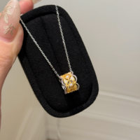Collier pendentif élégant en argent sterling 925 de luxe haut de gamme pour femme, avec zircon et séparation de couleurs, idéal pour un cadeau, bijou ajouré
