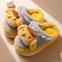 2022 en Stock enfants pantoufles en peluche Kuromi mélodie cannelle Pom Pom Purin mignon Kawaii enfants pantoufles en peluche