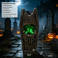 Décoration d'Halloween : Poupée Crâne Électrique Réglable en Hauteur avec Effets Lumineux et Sonores, Contrôle Sonore, pour Maison Hantée