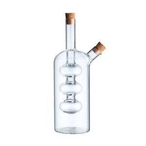 Pot à <span class=keywords><strong>huile</strong></span> créatif en verre borosilicate épais à double paroi avec bouchon en liège, pour <span class=keywords><strong>cuisine</strong></span>, 350 ml extérieur, 50 ml intérieur, pour sauce soja - Product Image 5