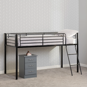 <strong>UK</strong> Hot Sale Single Mid Sleeper <strong>Bed</strong> Frame Twin Size Steel <strong>Loft</strong> <strong>Bed</strong> for Adults - Product Image 6
