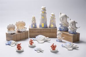 Candelabro de Cerámica Personalizado con Diseño de Conchas Marinas y Caracoles, Decoración para el Hogar, <span class=keywords><strong>Serie</strong></span> Mediterránea - Product Image 5