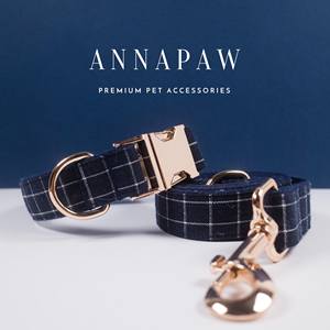 Conjunto de Correa y Collar Personalizado para Perro con Lazo de Terciopelo Azul Sólido, Etiqueta con Nombre, Collar para Perro con Lazo, Conjunto de Collar Personalizado para Cachorro Grande/Pequeño - Product Image 2