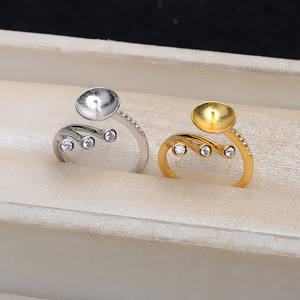 แหวนเงินแท้ S925 ปรับขนาดได้ 10-12 พร้อมที่ใส่ไข่มุก 5028 อุปกรณ์ทำเครื่องประดับ พร้อมฝาปิด ขนาด 6 มม. - Product Image 3