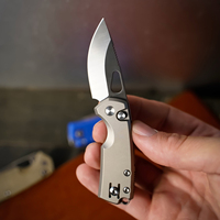 Couteau de camping droit de qualité industrielle 8Cr13MoV, manche en alliage de titane, outil EDC d'extérieur, couteau pliant