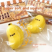 Vente chaude Petite Graisse Banane Squishi Jouet En Gros Décompression Jouet TPR Matériel Boue Sentiment Squishy Figure CE Certifié