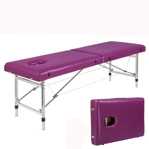 Table de massage en acier inoxydable, lit de massage portable, léger, réglable en hauteur, noir, lit de salon de <span class=keywords><strong>spa</strong></span> - Product Image 3