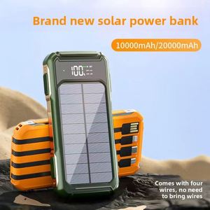 Solar <b>Power</b> Bank Ultra-Large Capacity 20,000mAh Built-In <b>Cable</b> Lightning/Type-C/<b>USB</b> Portable Custom Mobile <b>Power</b> Bank - Product Image 3
