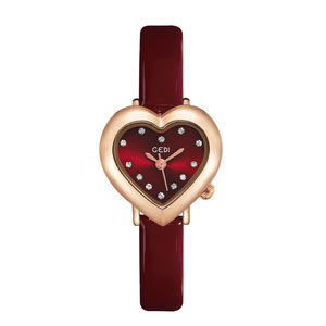 Reloj de Cuarzo Creativo para Mujer, con Forma de Corazón, Estilo Estudiantil, de Cuero, Resistente al Agua - Product Image 6