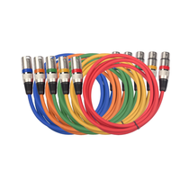 Câble DMX coloré plaqué argent 3 broches XLR mâle vers 3 broches XLR femelle pour éclairage de scène DJ, projecteurs mobiles et projecteurs PAR