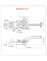 Loquet à levier en acier GH-431 avec déverrouillage rapide et verrouillage à fermoir, qualité industrielle, garantie 3 ans, capacité d'ouverture 1