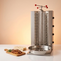 Machine professionnelle à shawarma et kebab commercial, 4 brûleurs, grill rotatif automatique, certifiée CE, électrique, facile à nettoyer