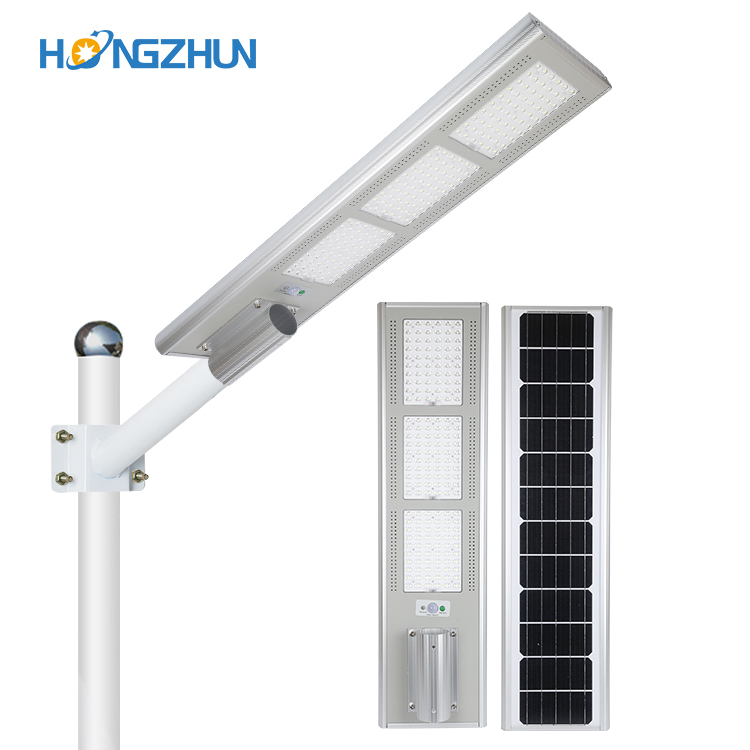 IP65 impermeable al aire libre de 50 vatios 100watt 150watt inteligente todo en uno integrado solar led farola