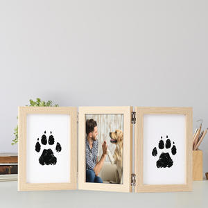 3-Link pençe baskı resim çerçevesi, kedi köpek pençe baskı kiti hatıra, Pet anıt çerçeve için 1-2 evcil ile 100% güvenli temiz dokunmatik mürekkep pedi - Product Image 3