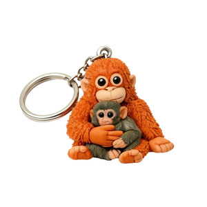 Protect Punch The <b>Monkey</b> Plush Keychain 3D Shape Soft <b>Toy</b> Pendant For Teenagers And Adolescents - Product Image 4