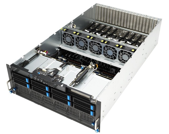 ESC8000A-E12 4U Rack Server Dual 9004 Series Supporting 8x 141GB GPU Modules PCIe 5.0 AI Training HPC Computing Node in Stock