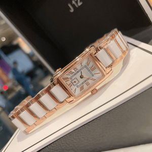 Relojes de Cuarzo con Esfera Rectangular Delgada y Correa de Dos Tonos, Marcadores de Números Romanos, Elegantes Relojes de Pulsera Longinesing - Product Image 1