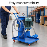 Chariot de filtration portable pour transfert et filtration d'huile, équipement de nettoyage robuste, chariot filtrant d'huile, fourni directement par l'usine