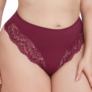ملابس داخلية نسائية كبيرة الحجم، سراويل داخلية نسائية من الدانتيل، ملابس داخلية متوسطة الارتفاع مضادة للبكتيريا وقابلة للتنفس من النايلون والقطن، تصميم أوروبي أمريكي - Product Image 3
