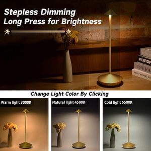 Vàng nhỏ xách tay ngoài trời Led Bàn ánh sáng ban đêm Dimmable Bar đèn trong Nhôm không dây LED bảng đèn - Product Image 2