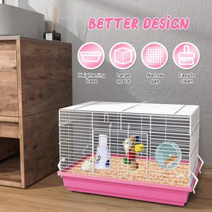 Luxury Large Portable Hamster Cage with Stainless Steel & Iron <b>Frame</b> Solid Pattern Breathable Design for Small Animals - Product Image 2