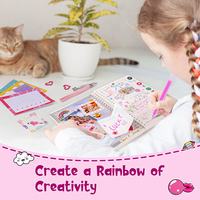 Kit de journalisation DIY 2026, carnet rose, boîte cadeau, album de scrapbooking, autocollants, ensemble de journal pour enfants
