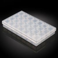28 fentes en plastique transparent Nail Art boîte de rangement vide strass outils bijoux perles affichage boîte de rangement étui support organisateur