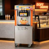 Machine à glace molle verticale 3 saveurs en acier inoxydable, machine à yogourt glacé commerciale MQL32 pour café et snack-bar