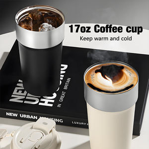 Mug personnalisé avec couvercle rabattable 2-en-1, 500 ml, vert, gobelets vierges économiques pour gravure laser, mug de voyage moderne pour café et thé, tasse de bureau - Product Image 2