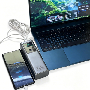 พาวเวอร์แบงค์รุ่นล่าสุด ชาร์จเร็วพิเศษ หน้าจอดิจิตอล กำลังไฟสูง 100W ความจุ 20000mah พกพาสะดวก รับประกัน 15 เดือน มาตรฐาน CE - Product Image 5