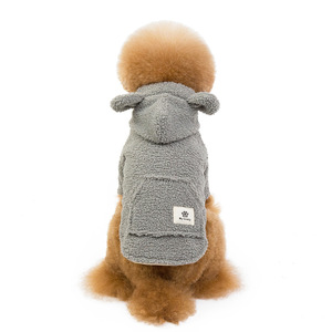 <span class=keywords><strong>Pull</strong></span> <span class=keywords><strong>en</strong></span> peluche doux personnalisé avec logo pour petits chiens, nouveau sweat à capuche polaire pour chien avec oreilles d'ours, vêtements chauds d'hiver pour animaux de compagnie avec poche - Product Image 2